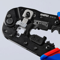 KNIPEX 97 51 13 SB Crimpzange für RJ45-Westernstecker mit Mehrkomponenten-Hüllen brüniert 190 mm