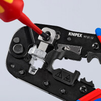 KNIPEX 97 51 13 SB Crimpzange für RJ45-Westernstecker mit Mehrkomponenten-Hüllen brüniert 190 mm