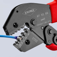 KNIPEX 97 52 08 Crimpzange auch für Zweihandbedienung mit rutschhemmenden Kunststoff-Hüllen brüniert 250 mm