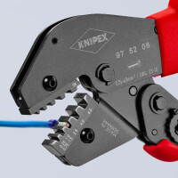 KNIPEX 97 52 08 Crimpzange auch für Zweihandbedienung mit rutschhemmenden Kunststoff-Hüllen brüniert 250 mm