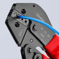 KNIPEX 97 52 08 Crimpzange auch für Zweihandbedienung mit rutschhemmenden Kunststoff-Hüllen brüniert 250 mm