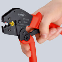 KNIPEX 97 52 09 SB Crimpzange auch für Zweihandbedienung mit rutschhemmenden Kunststoff-Hüllen brüniert 250 mm
