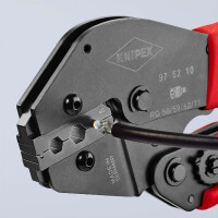KNIPEX 97 52 10 Crimpzange auch für Zweihandbedienung mit rutschhemmenden Kunststoff-Hüllen brüniert 250 mm