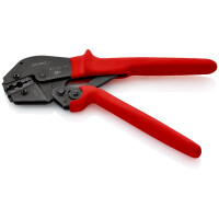 KNIPEX 97 52 10 Crimpzange auch für Zweihandbedienung mit rutschhemmenden Kunststoff-Hüllen brüniert 250 mm