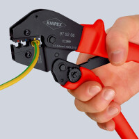 KNIPEX 97 52 10 Crimpzange auch für Zweihandbedienung mit rutschhemmenden Kunststoff-Hüllen brüniert 250 mm