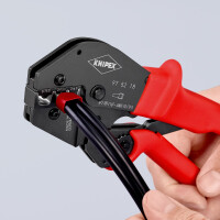 KNIPEX 97 52 18 Crimpzange auch für Zweihandbedienung mit rutschhemmendem Kunststoff überzogen brüniert 250 mm