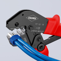 KNIPEX 97 52 18 Crimpzange auch für Zweihandbedienung mit rutschhemmendem Kunststoff überzogen brüniert 250 mm