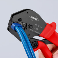 KNIPEX 97 52 18 Crimpzange auch für Zweihandbedienung mit rutschhemmendem Kunststoff überzogen brüniert 250 mm