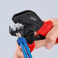 KNIPEX 97 52 18 Crimpzange auch für Zweihandbedienung mit rutschhemmendem Kunststoff überzogen brüniert 250 mm