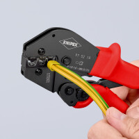 KNIPEX 97 52 18 Crimpzange auch für Zweihandbedienung mit rutschhemmendem Kunststoff überzogen brüniert 250 mm