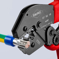 KNIPEX 97 52 19 Crimpzange auch für Zweihandbedienung mit rutschhemmenden Kunststoff-Hüllen brüniert 250 mm