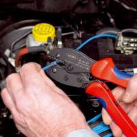 KNIPEX 97 52 37 PreciForce® Crimpzange mit Mehrkomponenten-Hüllen brüniert 220 mm