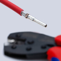 KNIPEX 97 52 42 6 SB PreciForce® Crimpzange für MC4®-/MC4® Evo 2-Steckverbinder mit rutschhemmenden Kunststoff-Hüllen brüniert 220 mm