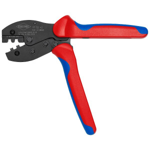 KNIPEX 97 52 42 SB PreciForce® Crimpzange für MC4®-/MC4® Evo 2-Steckverbinder mit rutschhemmenden Kunststoff-Hüllen brüniert 220 mm