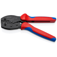 KNIPEX 97 52 42 SB PreciForce® Crimpzange für MC4®-/MC4® Evo 2-Steckverbinder mit rutschhemmenden Kunststoff-Hüllen brüniert 220 mm