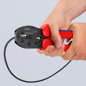 KNIPEX 97 52 42 PreciForce® Crimpzange für MC4®-/MC4® Evo 2-Steckverbinder mit Mehrkomponenten-Hüllen brüniert 220 mm