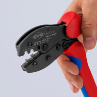 KNIPEX 97 52 42 PreciForce® Crimpzange für MC4®-/MC4® Evo 2-Steckverbinder mit Mehrkomponenten-Hüllen brüniert 220 mm