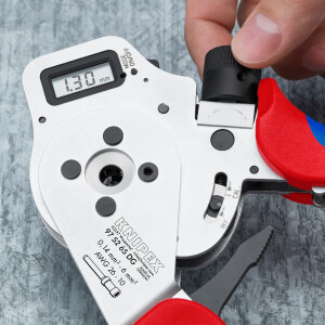 KNIPEX 97 52 65 DG Vierdorncrimpzange für gedrehte Kontakte mit Mehrkomponenten-Hüllen verchromt 240 mm
