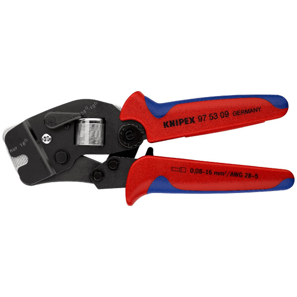 KNIPEX 97 53 09 SB Selbsteinstellende Crimpzange für Aderendhülsen mit Fronteinführung mit Mehrkomponenten-Hüllen brüniert 190 mm