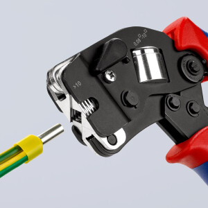 KNIPEX 97 53 09 SB Selbsteinstellende Crimpzange für Aderendhülsen mit Fronteinführung mit Mehrkomponenten-Hüllen brüniert 190 mm