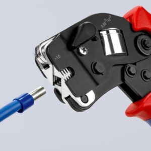 KNIPEX 97 53 09 SB Selbsteinstellende Crimpzange für Aderendhülsen mit Fronteinführung mit Mehrkomponenten-Hüllen brüniert 190 mm