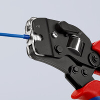KNIPEX 97 53 09 SB Selbsteinstellende Crimpzange für Aderendhülsen mit Fronteinführung mit Mehrkomponenten-Hüllen brüniert 190 mm