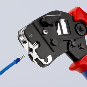 KNIPEX 97 53 09 Selbsteinstellende Crimpzange für Aderendhülsen mit Fronteinführung mit Mehrkomponenten-Hüllen brüniert 190 mm