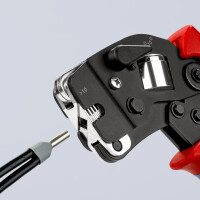 KNIPEX 97 53 09 Selbsteinstellende Crimpzange für Aderendhülsen mit Fronteinführung mit Mehrkomponenten-Hüllen brüniert 190 mm