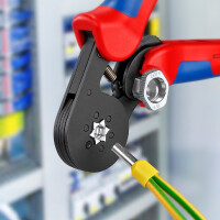 KNIPEX 97 53 14 SB Selbsteinstellende Crimpzange für Aderendhülsen mit Seiteneinführung mit Mehrkomponenten-Hüllen brüniert 180 mm