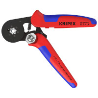 KNIPEX 97 53 14 SB Selbsteinstellende Crimpzange für Aderendhülsen mit Seiteneinführung mit Mehrkomponenten-Hüllen brüniert 180 mm