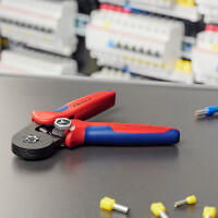 KNIPEX 97 53 14 Selbsteinstellende Crimpzange für Aderendhülsen mit Seiteneinführung mit Mehrkomponenten-Hüllen brüniert 180 mm