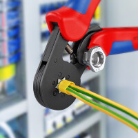KNIPEX 97 53 14 Selbsteinstellende Crimpzange für Aderendhülsen mit Seiteneinführung mit Mehrkomponenten-Hüllen brüniert 180 mm