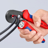 KNIPEX 97 53 14 Selbsteinstellende Crimpzange für Aderendhülsen mit Seiteneinführung mit Mehrkomponenten-Hüllen brüniert 180 mm