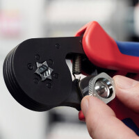 KNIPEX 97 53 14 Selbsteinstellende Crimpzange für Aderendhülsen mit Seiteneinführung mit Mehrkomponenten-Hüllen brüniert 180 mm