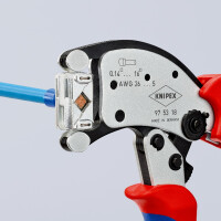 KNIPEX 97 53 18 SB Twistor16® Selbsteinstellende Crimpzange für Aderendhülsen mit drehbarem Crimpkopf mit Mehrkomponenten-Hüllen verchromt 200 mm