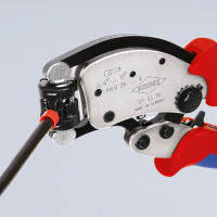 KNIPEX 97 53 19 Twistor® T Selbsteinstellende Crimpzange für Aderendhülsen mit drehbarem Crimpkopf mit Mehrkomponenten-Hüllen verchromt 200 mm