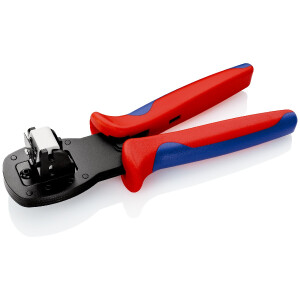 KNIPEX 97 54 24 Crimpzange für Miniaturstecker Parallelcrimp mit Mehrkomponenten-Hüllen brüniert 190 mm