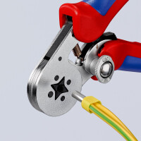 KNIPEX 97 55 04 Selbsteinstellende Crimpzange für Aderendhülsen mit Seiteneinführung mit Mehrkomponenten-Hüllen verchromt 180 mm