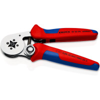 KNIPEX 97 55 04 Selbsteinstellende Crimpzange für Aderendhülsen mit Seiteneinführung mit Mehrkomponenten-Hüllen verchromt 180 mm