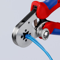 KNIPEX 97 55 04 Selbsteinstellende Crimpzange für Aderendhülsen mit Seiteneinführung mit Mehrkomponenten-Hüllen verchromt 180 mm