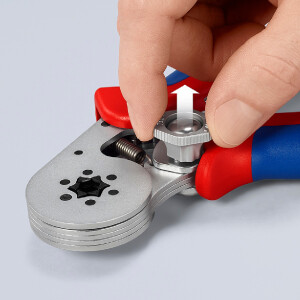 KNIPEX 97 55 14 SB Selbsteinstellende Crimpzange für Aderendhülsen mit Seiteneinführung mit Mehrkomponenten-Hüllen verchromt 180 mm