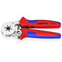 KNIPEX 97 55 14 SB Selbsteinstellende Crimpzange für Aderendhülsen mit Seiteneinführung mit Mehrkomponenten-Hüllen verchromt 180 mm