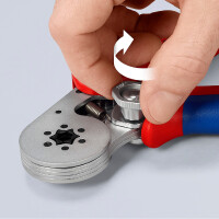 KNIPEX 97 55 14 SB Selbsteinstellende Crimpzange für Aderendhülsen mit Seiteneinführung mit Mehrkomponenten-Hüllen verchromt 180 mm