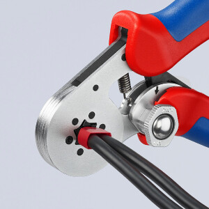 KNIPEX 97 55 14 Selbsteinstellende Crimpzange für Aderendhülsen mit Seiteneinführung mit Mehrkomponenten-Hüllen verchromt 180 mm