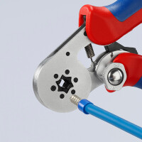 KNIPEX 97 55 14 Selbsteinstellende Crimpzange für Aderendhülsen mit Seiteneinführung mit Mehrkomponenten-Hüllen verchromt 180 mm