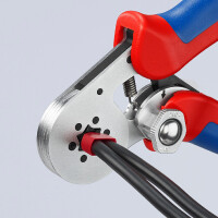 KNIPEX 97 55 14 Selbsteinstellende Crimpzange für Aderendhülsen mit Seiteneinführung mit Mehrkomponenten-Hüllen verchromt 180 mm