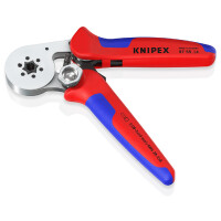 KNIPEX 97 55 14 Selbsteinstellende Crimpzange für Aderendhülsen mit Seiteneinführung mit Mehrkomponenten-Hüllen verchromt 180 mm