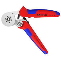 KNIPEX 97 55 14 Selbsteinstellende Crimpzange für Aderendhülsen mit Seiteneinführung mit Mehrkomponenten-Hüllen verchromt 180 mm