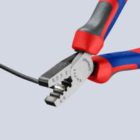 KNIPEX 97 62 145 A Crimpzange für Aderendhülsen mit Comfort-Griffen 145 mm