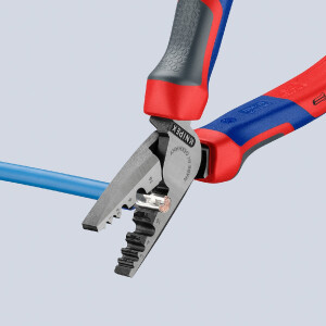 KNIPEX 97 72 180 Crimpzange für Aderendhülsen mit Comfort-Griffen 180 mm